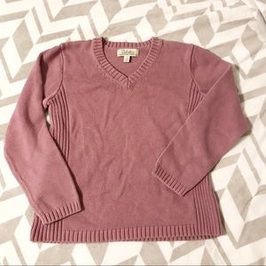 Cabelas Pink ribbed knit pink sweater size small